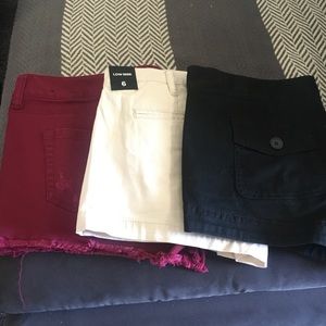 3 pairs express shorts size 6